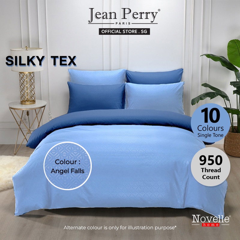 (Queen King) Novelle 950 TC Silky Tex Embossed Satin Bedsheet Set I