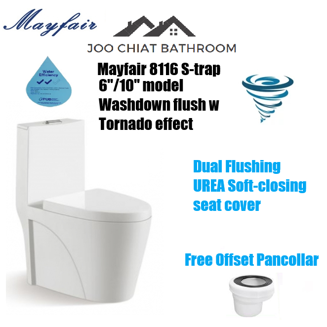 Mayfair 8116 S trap WC Toilet bowl tornado flush | Shopee Singapore