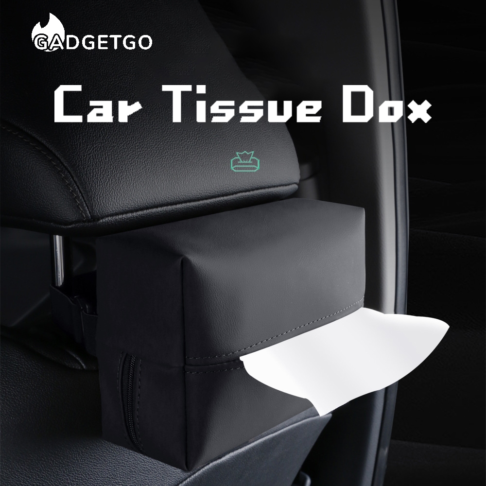 【SG】Car Tissue Box Leather Tissue Holder Automobile Armrest Tissue
