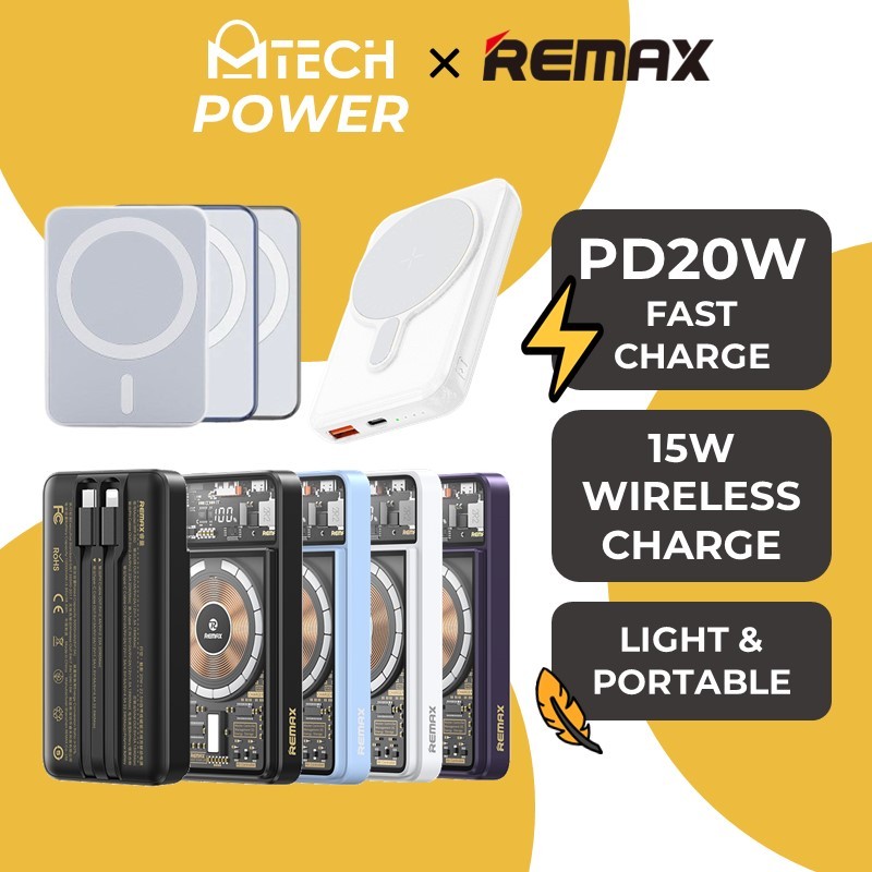 REMAX 5000mAh 10000mAh 20w Magnetic Wireless Charging Powerbank Battey ...