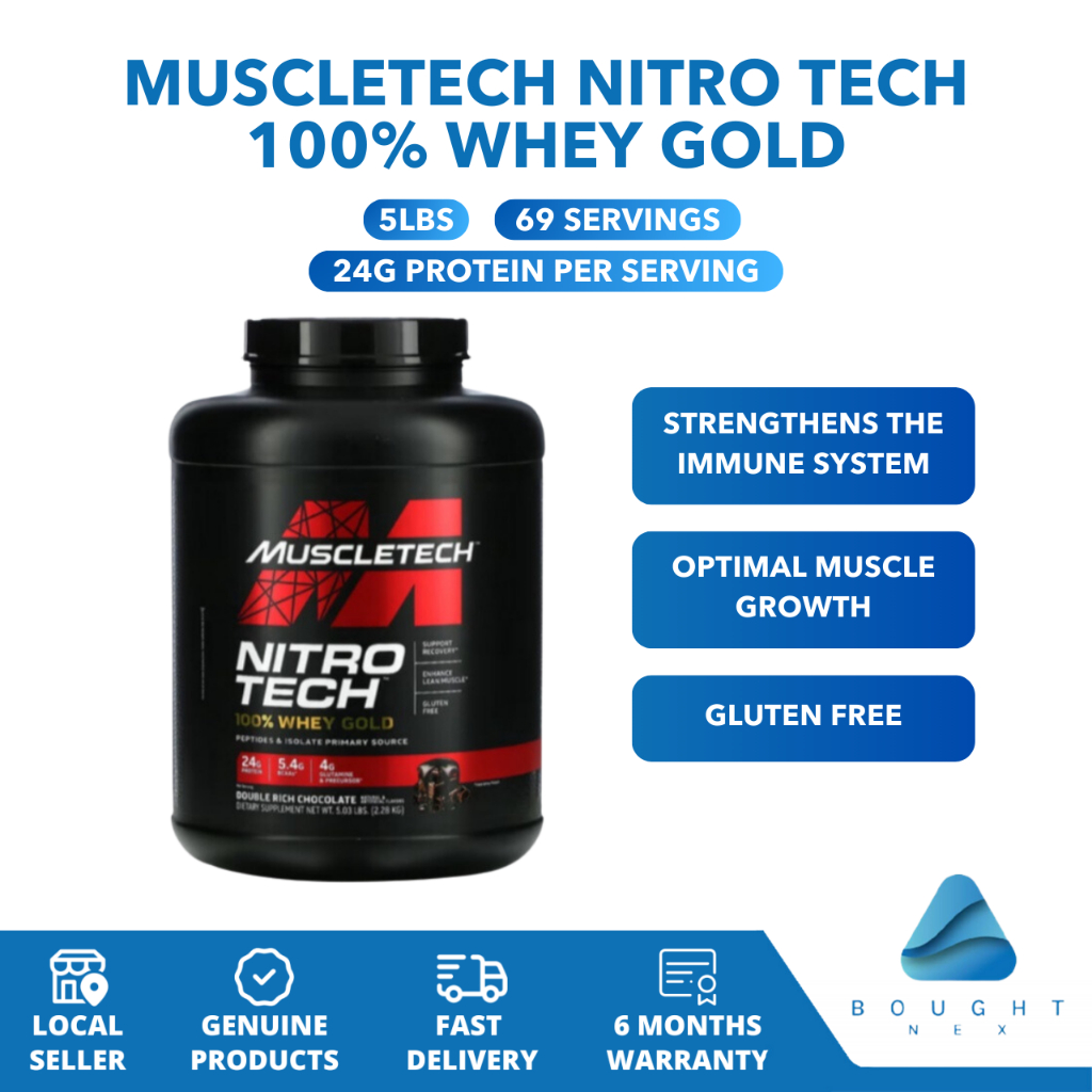 MuscleTech Nitro Tech 100% Whey Gold Isolate 2lbs/5lbs - Muscle ...