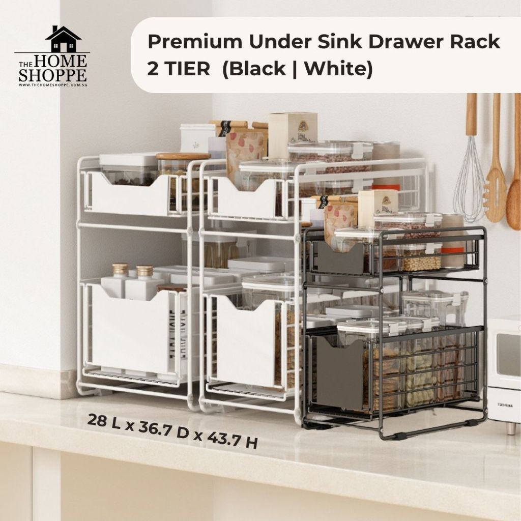 SG Premium Under Sink Drawer Rack Kitchen Storage Pull Out Drawer 2 ...
