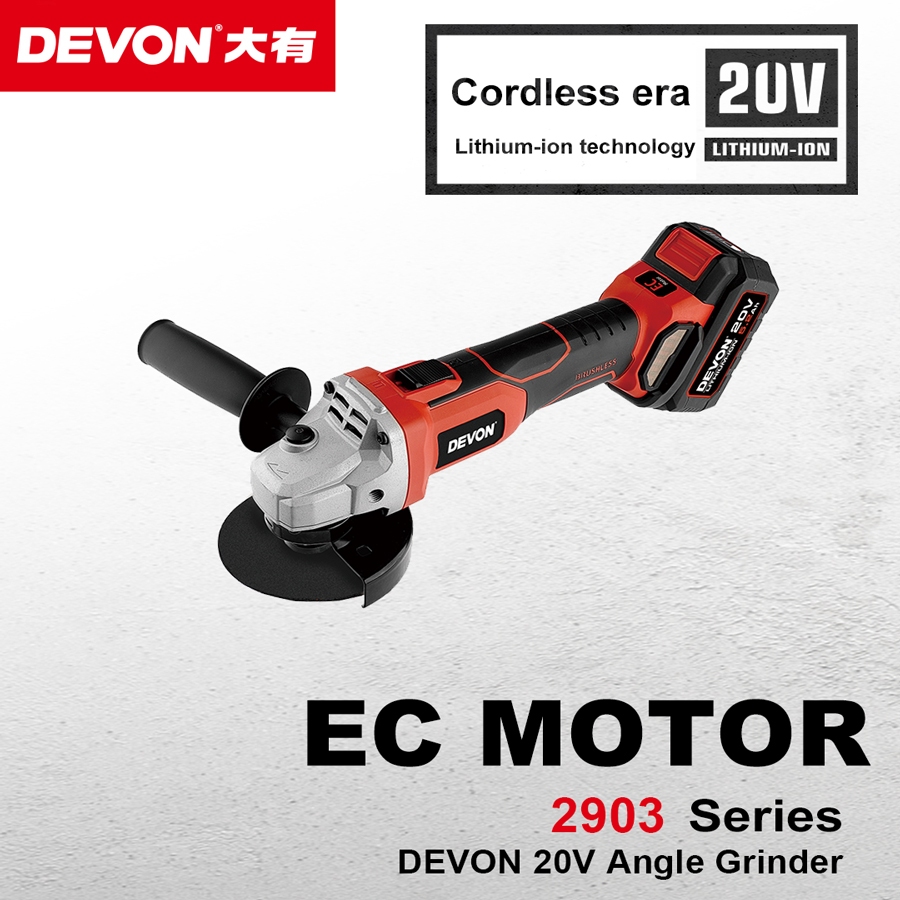 Devon 20v Cordless Angle Grinder 2903-Li-20AG100 Cut-off Machines ...
