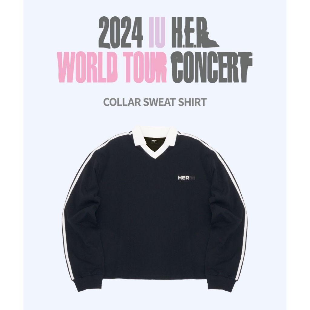 IU スウェットシャツ　H.E.R 2024 IU H.E.R. 公式グッズ スウェットシャツ 黒 L 【公式通販】