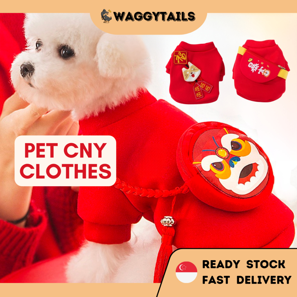 [SG] Pet CNY Clothes Dog Cat Clothes Chinese New Year Dog Clothes ...