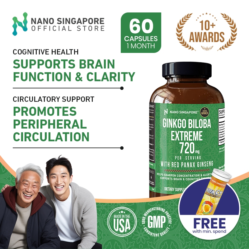 Picture of Ginkgo Biloba Extreme 720mg w/ Red Panax Ginseng - Supports Brain ...