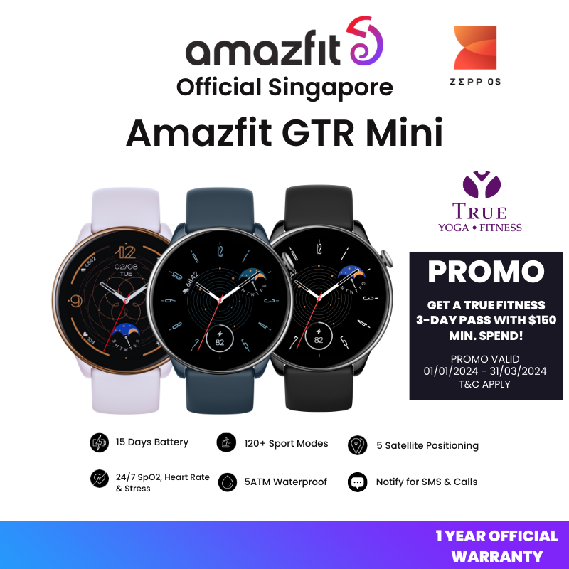 Amazfit GTR Mini [120+ Sports Modes & Smart Recognition | 24/7 Heart Rate,  SpO2 & Stress Monitoring]