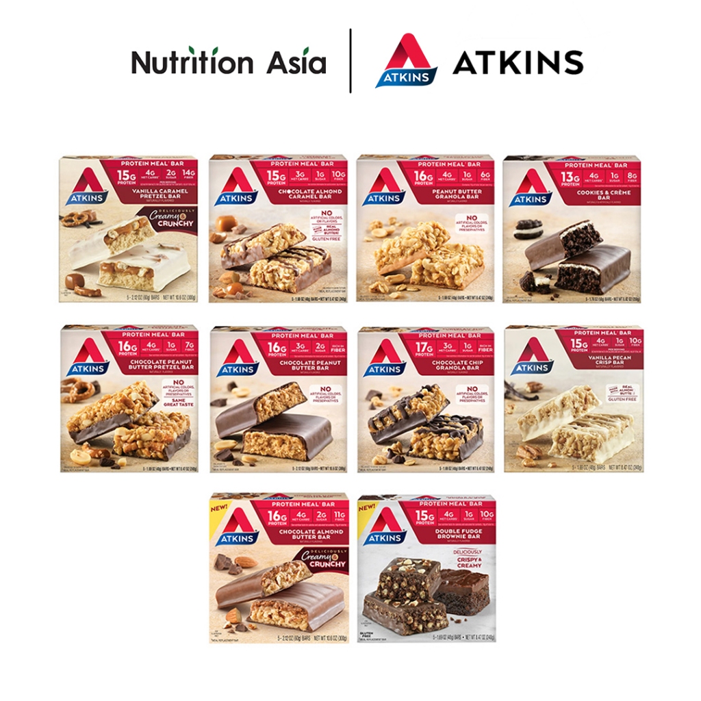 Atkins Meal Bars Box of 5 Bars (5 x 48g) | Shopee Singapore