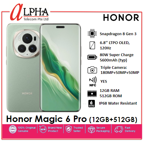 HONOR Magic 6 Pro 5G (12GB+512GB) *FREE Premium Gift+1 Year HONOR Magic 6 Pro 5G (12GB+512GB) *FREE Premium Gift+1 Year