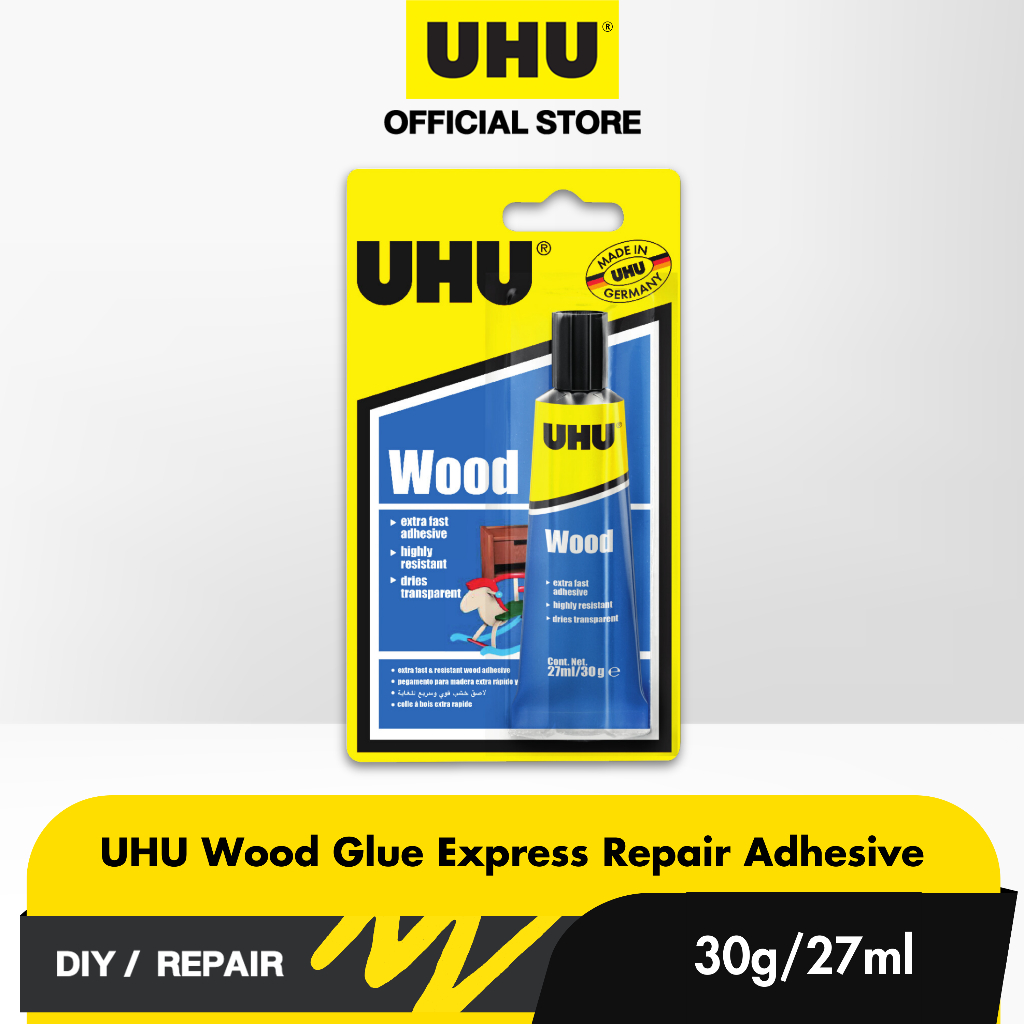 UHU Wood Glue Express Repair Adhesive, 30g/27ml | Shopee Singapore