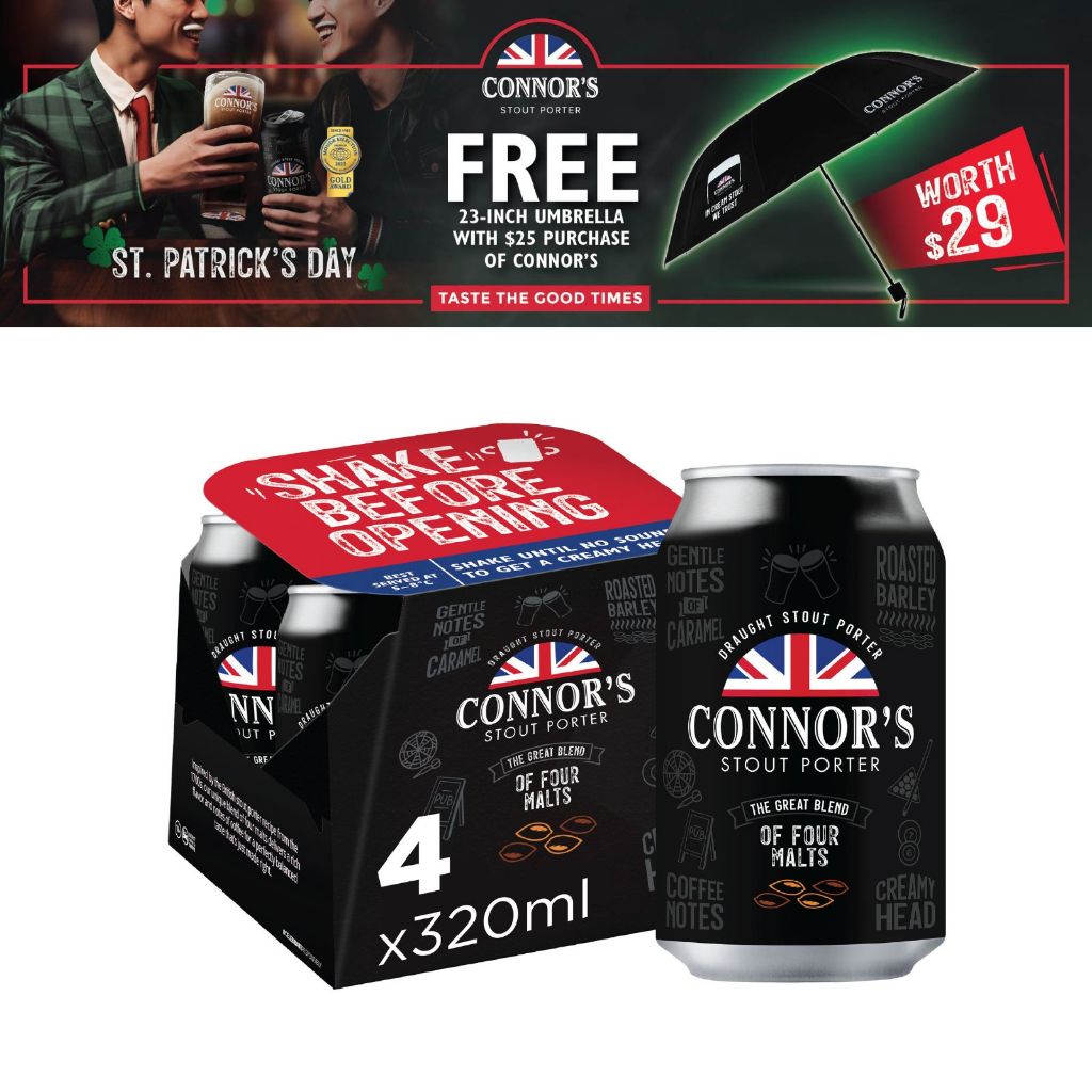 Connor’s Stout Porter 320ml Can (Pack of 4) Shopee Singapore