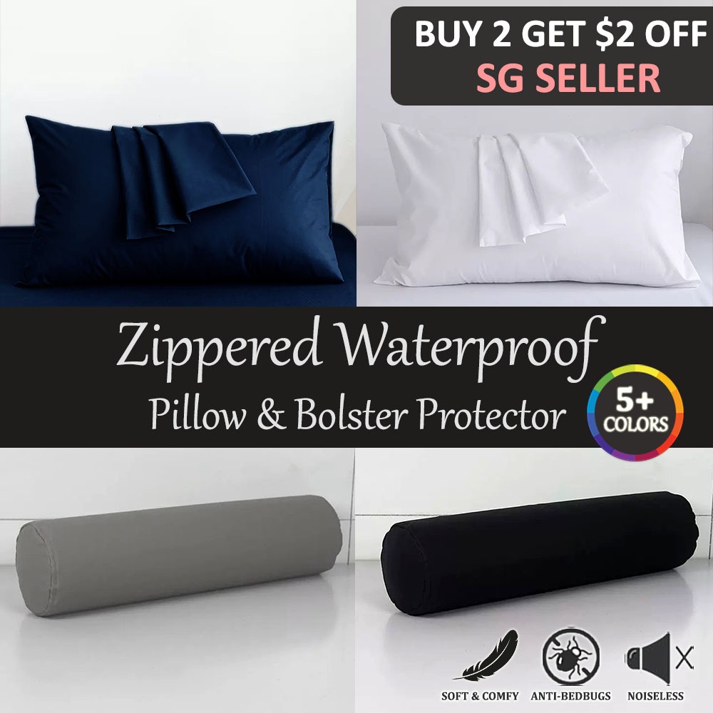 SG Zip Waterproof Bolster Protector Zip Pillow Protector Pillow case