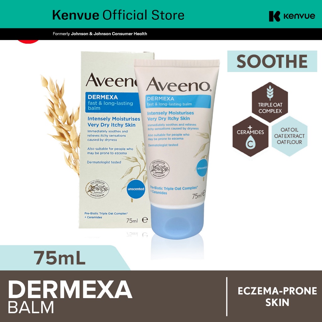 Aveeno Body Dermexa Fast And Long Lasting Balm For Eczema Prone Skin 75ml Shopee Singapore 9760