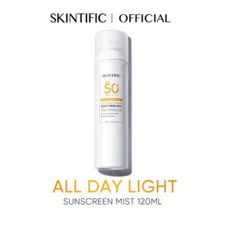 [120ml] SKINTIFIC All Day Light Sunscreen Mist SPF50 PA++++ Sunblock Spray Anti UV Face Body Spray Anti UV UVA UVB