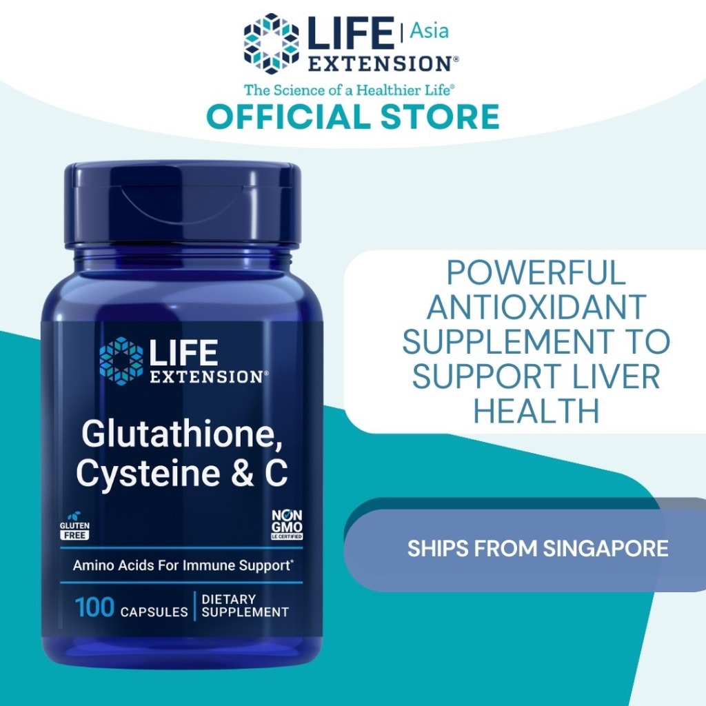 glutathione cysteine & c 100 capsules LIFE EXTENSION Glutathione, Cysteine & C 100 Capsules Liver Health  Supplement Anti Oxidant
