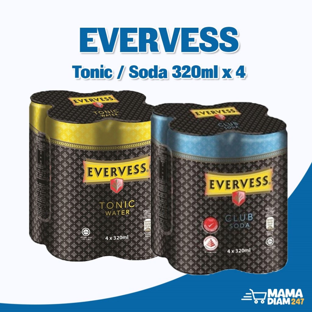 Evervess Tonic /Soda/Ginger Ale 320ml x 6 Loose Cans | Shopee Singapore
