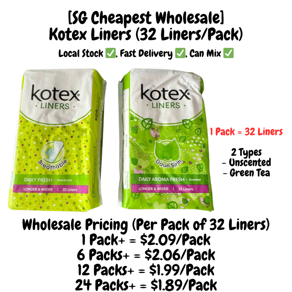 [Cheapest Local] Kotex Liners Longer and Wider Sanitary Pad Unscented