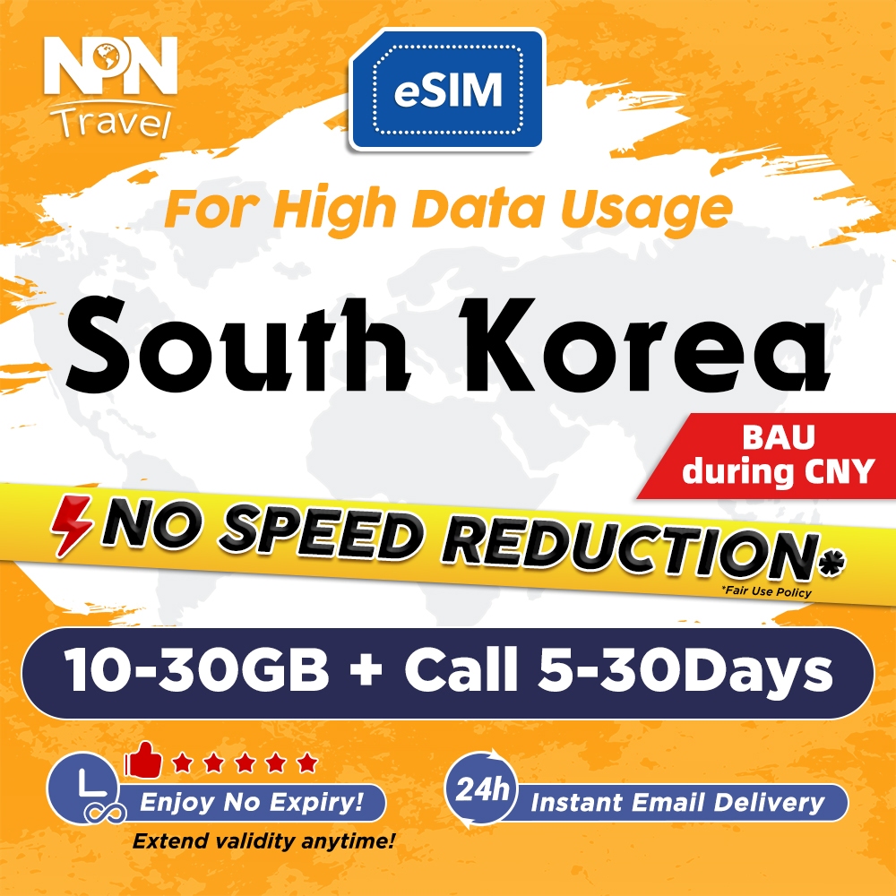 Korea ESIM Ultra 5-30 Days 10-30GB Unlimited Data + Call | Instant ...