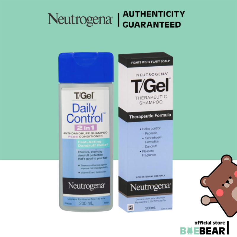 Neutrogena AntiDandruff Shampoo, T/Gel Daily Control 2in1, T/Gel Therapeutic Formula Shampoo