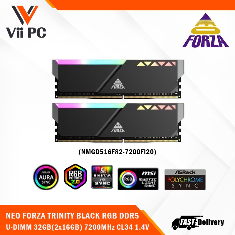 NEO FORZA TRINITY RGB DDR5 U-DIMM 32GB(2x16GB), 6000/6400