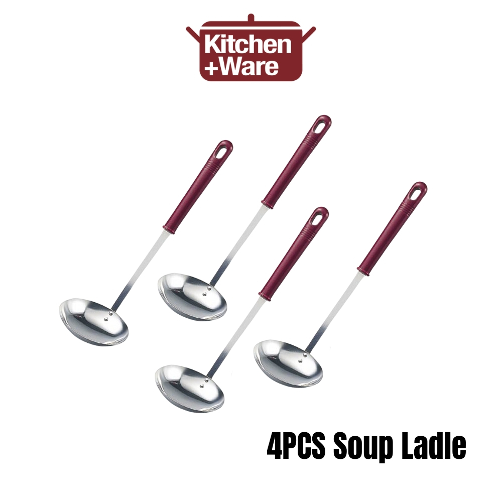 [Japan] Stainless Steel Soup Sieve Ladles 4 Pieces / Hot Pot Utensils ...