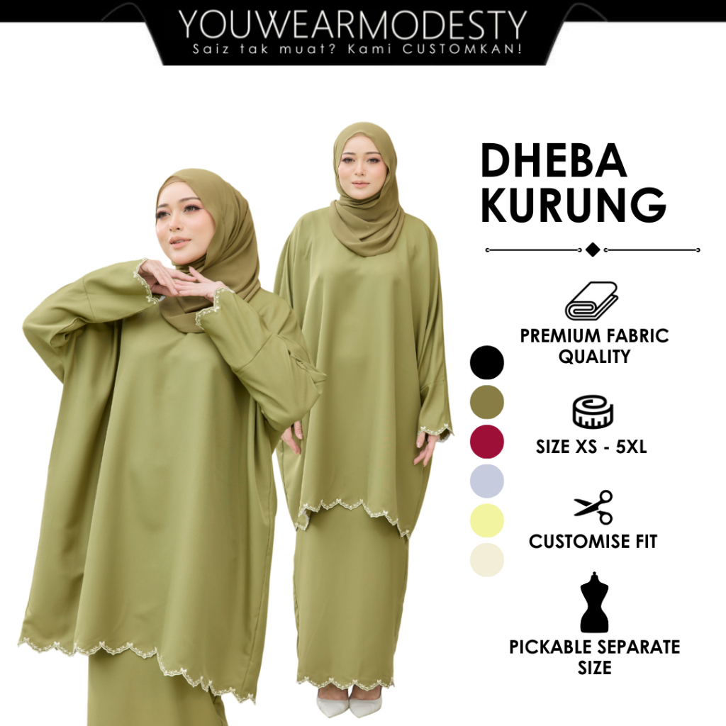 [RAYA 2025] YouWearModesty Dheba Tapered Baju Kurung Muslimah Plus Size ...