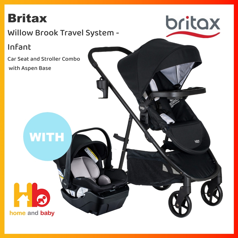 Britax Willow Brook Travel System Infant Car Seat and Stroller Combo with Aspen Base ClickTight System Shopee Singapore