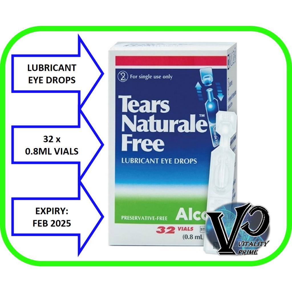 ALCON Tears Naturale Free Lubricant Eye Drops [Exp Aug 2025] 32 x 0