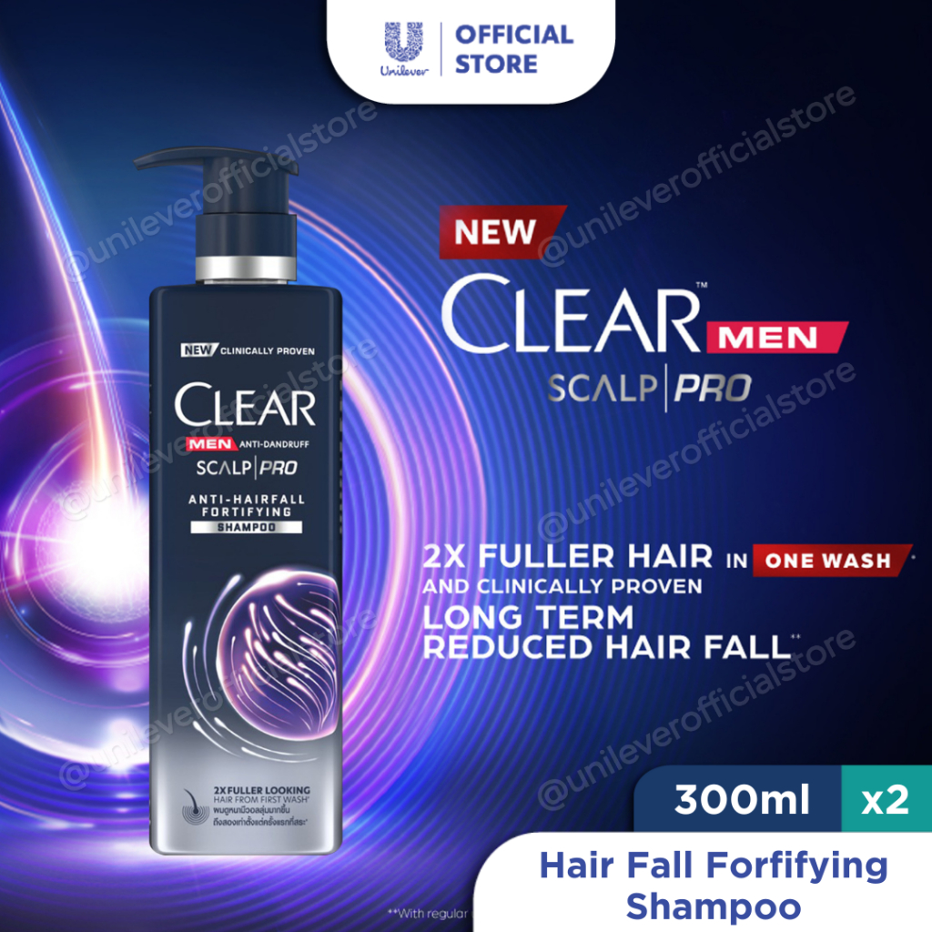 [Bundle of 2] Clear Men Scalp Pro Anti-Hairfall Fortifying Shampoo ...
