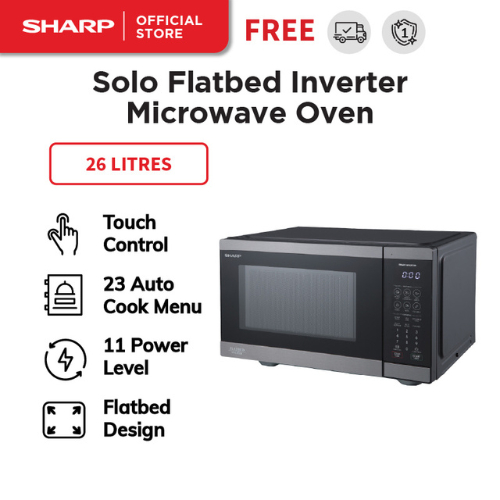 SHARP 26L SOLO Flatbed & Inverter Microwave Oven - R-26SIF-BS | Shopee ...