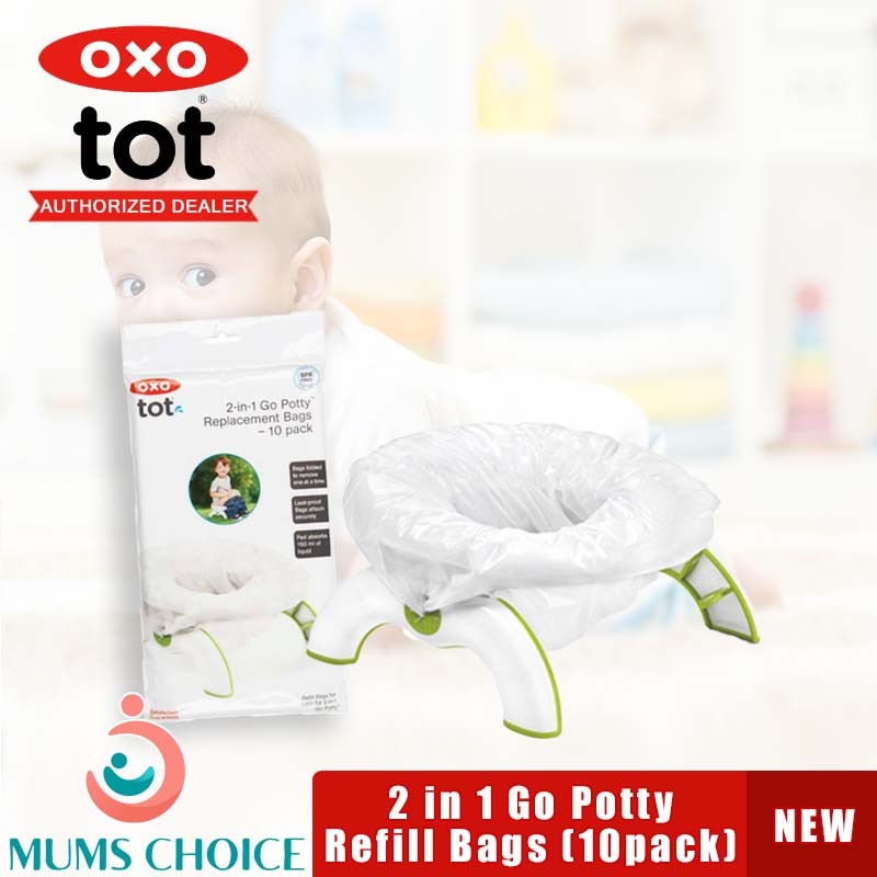 OXO Tot 2-in-1 Go Potty - Ricarica 60 Sacchetti Assorbenti Per Vasino Da Viaggio - Pratici, Monouso E Tenuta Stagna