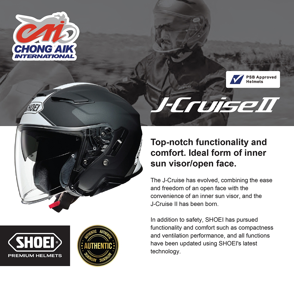 ONGOING PROMO] SHOEI J-Cruise II [PSB APPROVED] | Shopee Singapore