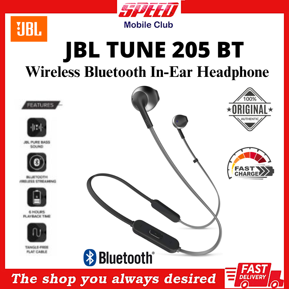 JBL Tune 205BT by Harman Wireless In Ear Headphones with Mic