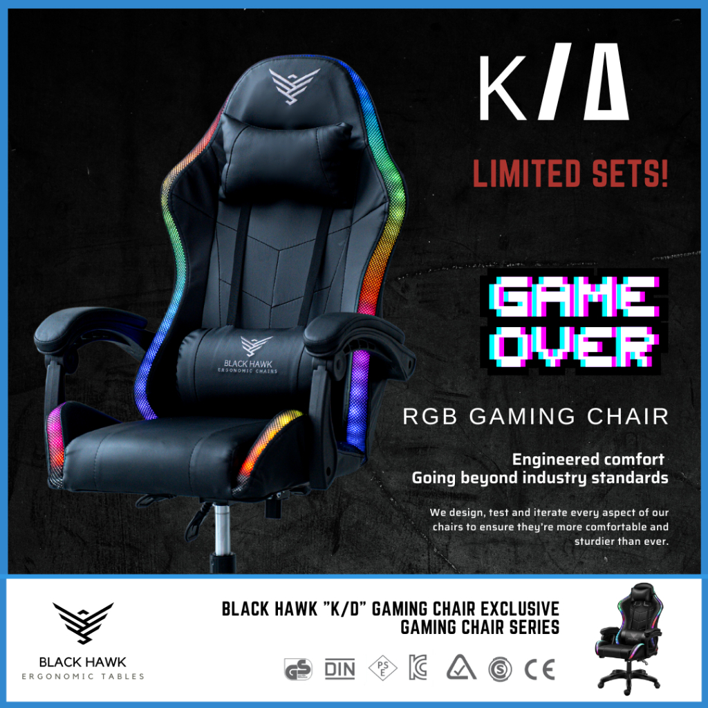 Black Hawk RGB Gaming Chair Gaming Chair Computer Chair E Sports Chair Shopee Singapore