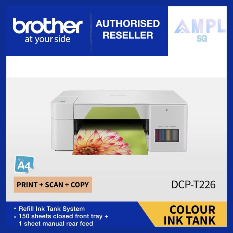 Brother DCP-T226 A4 3-in-1 Colour Ink Tank Printer | Refill Ink Tank ...