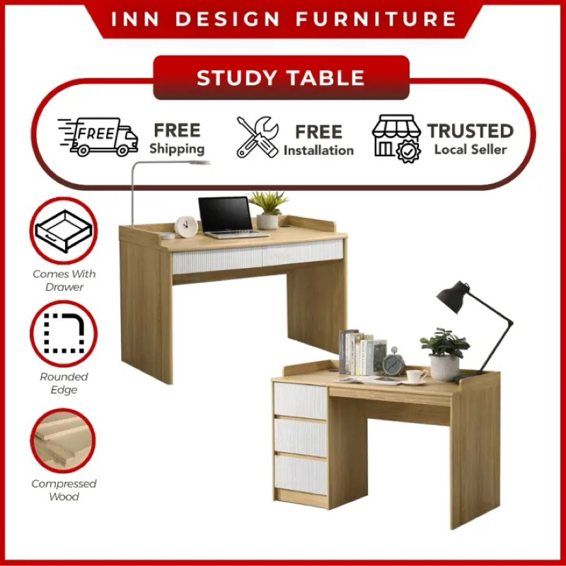 AIKEN STUDY TABLE / WRITING TABLE WITH DRAWER | Shopee Singapore