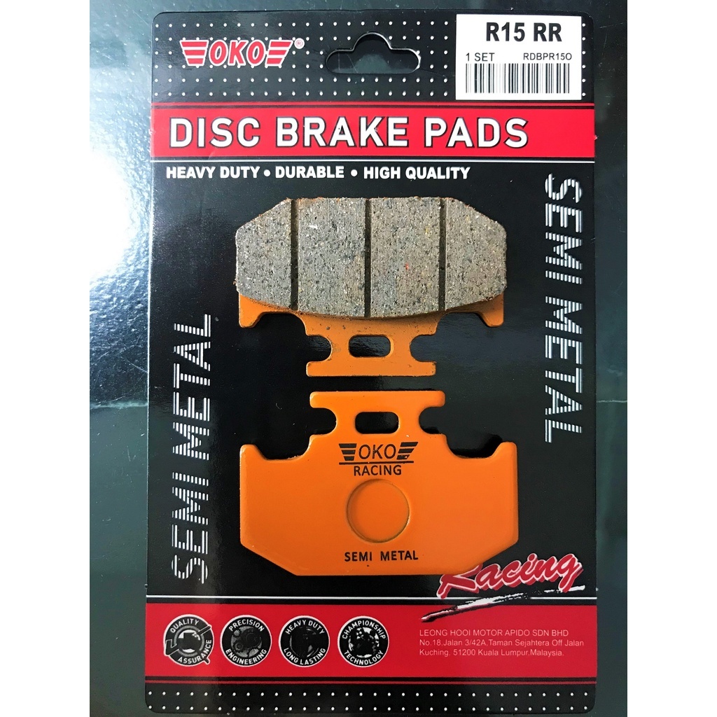 OKO YAMAHA R15M R15V3 MT15 DISC PAD BRAKE PAD ( REAR ) R15 V3 V4 ...