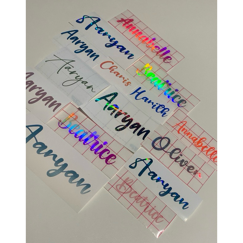 6/9/12 pcs Decal Sticker Name Set | Shopee Singapore