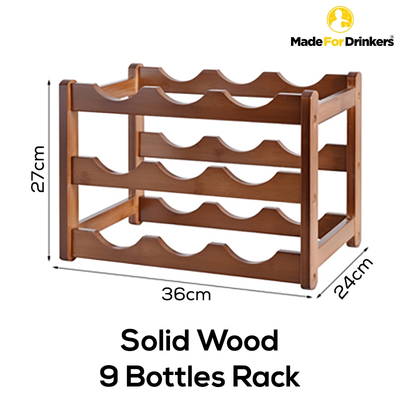 Solid Wood Wine Rack for bottles of wine / Self Assembly Required / Red ...