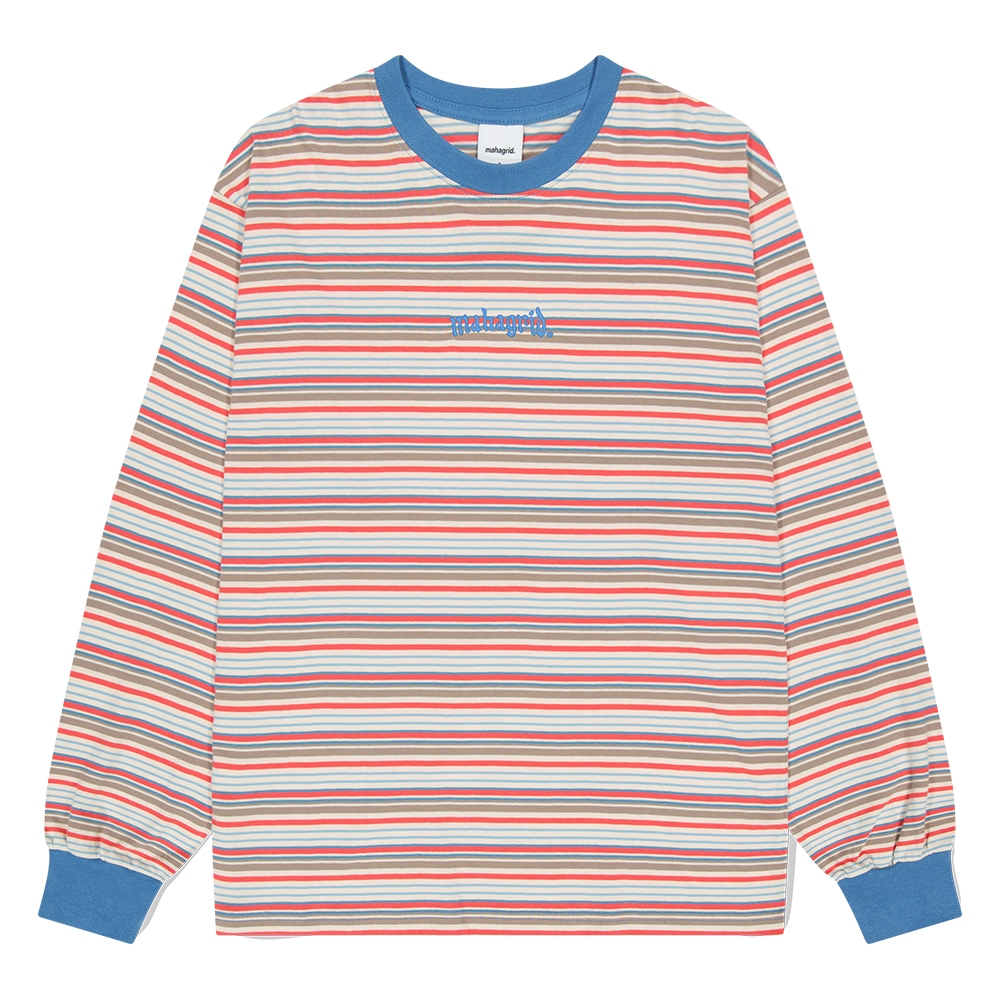 【mahagrid】23FW★ GOTHIC ARCH LOGO STRIPED LS TEE GOTHIC ARCH LOGO STRIPED LS TEE[GREEN] - MAHAGRID