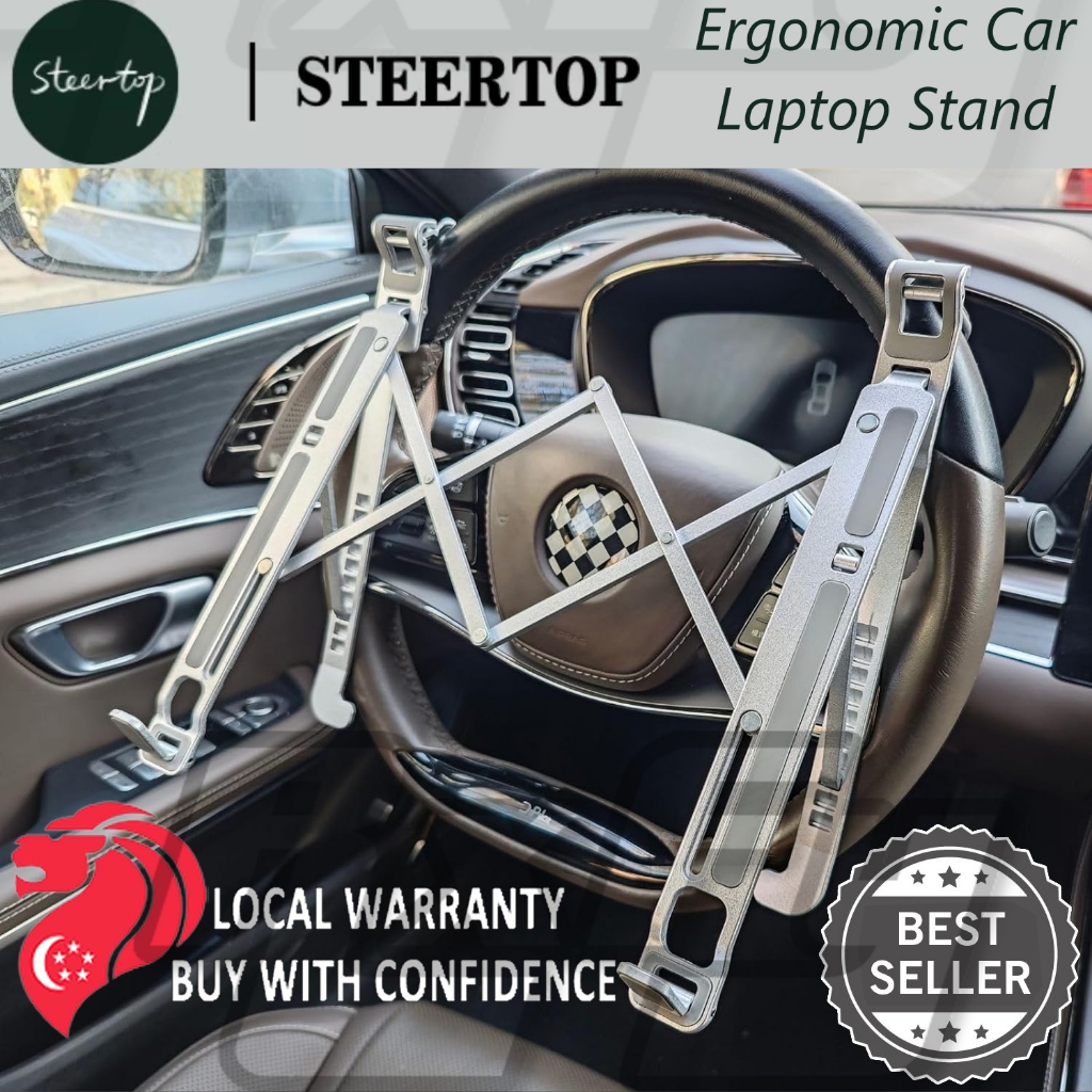 STEERTOP Car Steering Wheel Laptop Stand | Foldable Bracket | Mobile ...