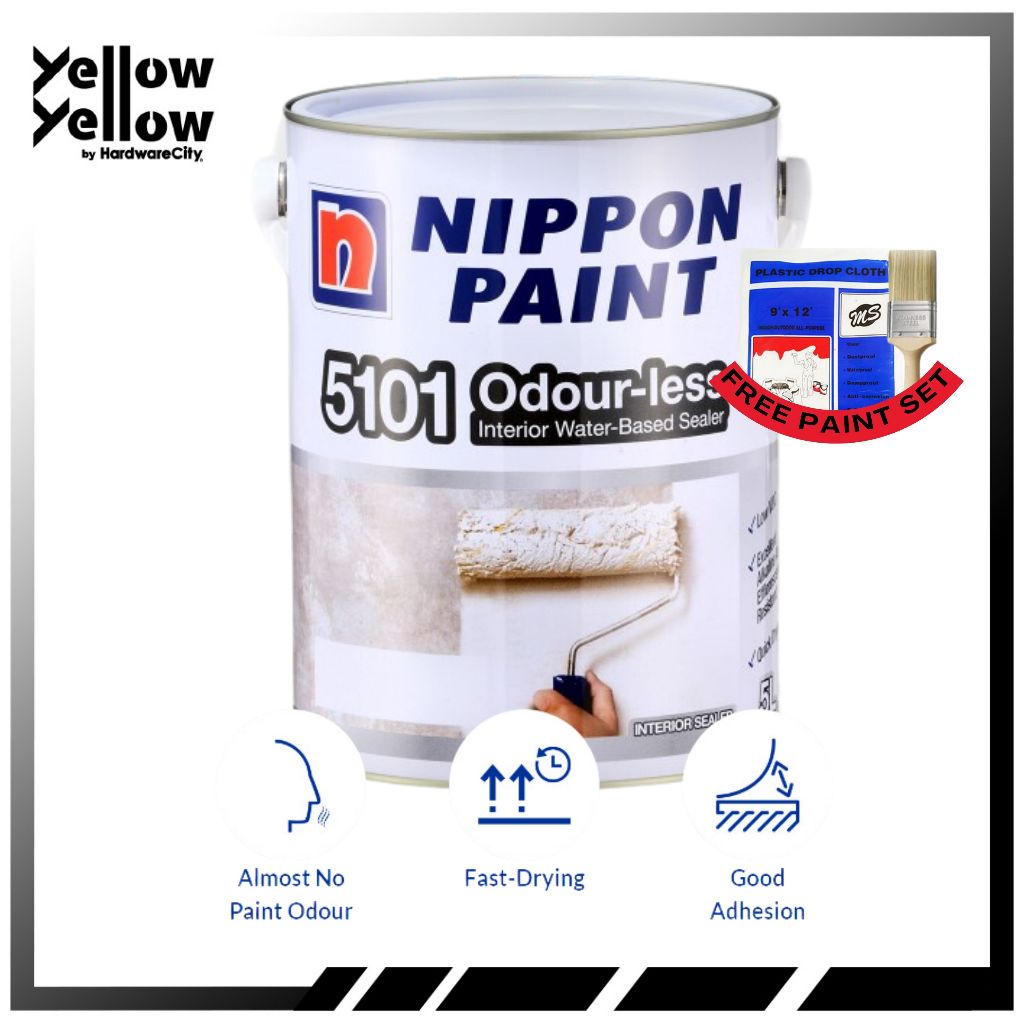 [FREE PAINT SET] Nippon Paint 5101 Odour-less Interior Water-Based ...