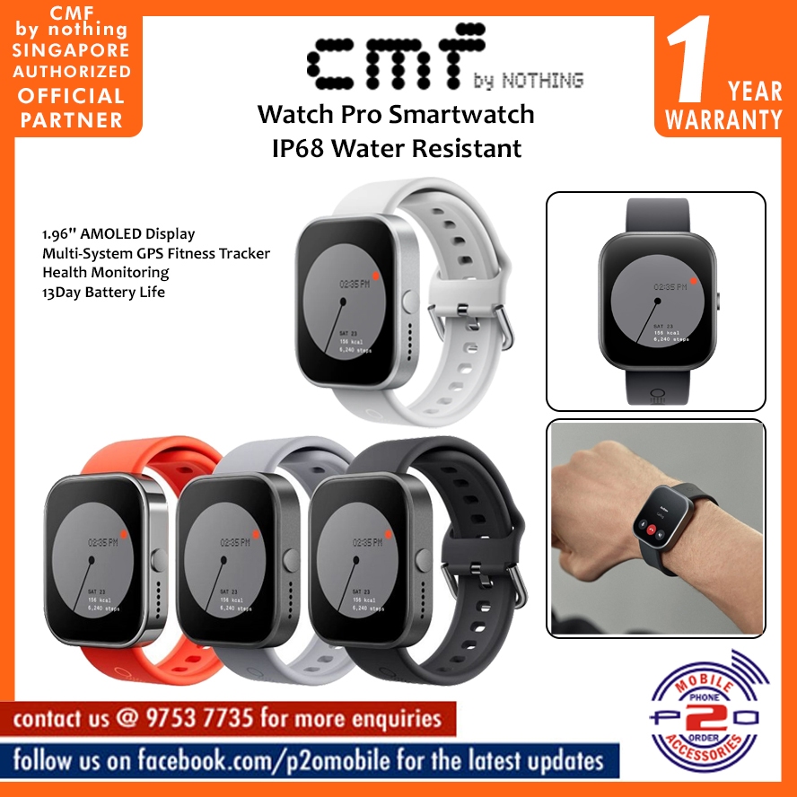 CMF BY NOTHING Watch Pro Smartwatch, 1.96'' AMOLED Display, IP68 Water ...