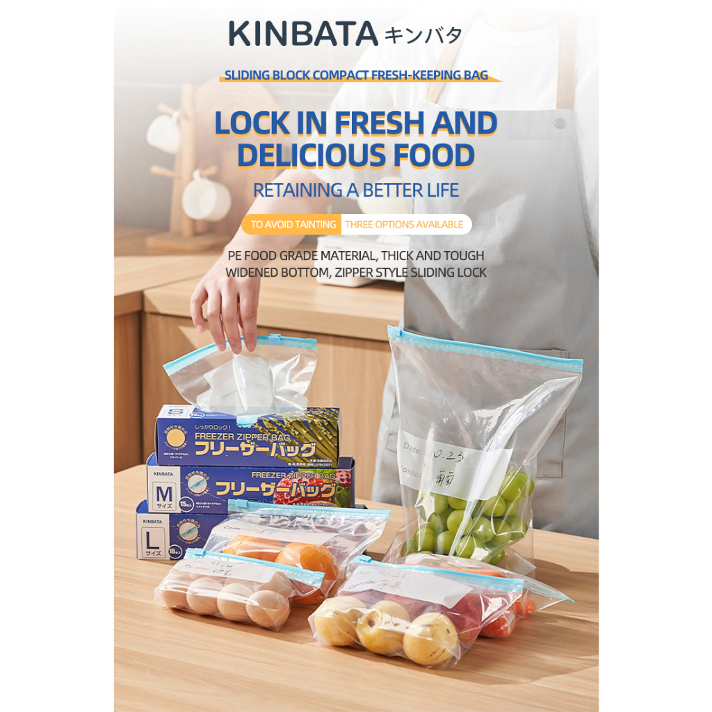 【Local Ready Stock】KINBATA | Sliding Zip lock Bag | Food Grade ...