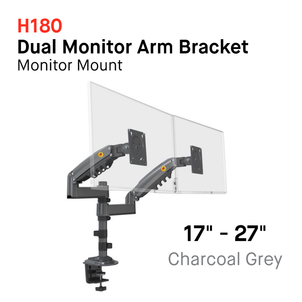 HUANUO Monitor Wall Mount Bracket–Articulating Adjustable Gas Spring Single  Arm Stand with VESA Extension Kit for 17 to 32 Inch LCD Computer Screens 