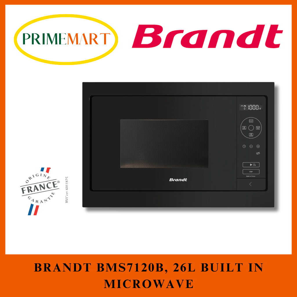 BRANDT BMS7120B 26L BUILT IN MICROWAVE + 2 YEARS WARRANTY Shopee