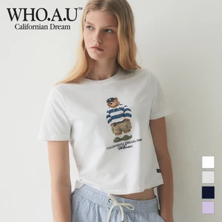 【韓国 WHO.A.U】California Letter Short Sleeve T-shirt California Letter Short Sleeve T-shirt - 후아유닷컴