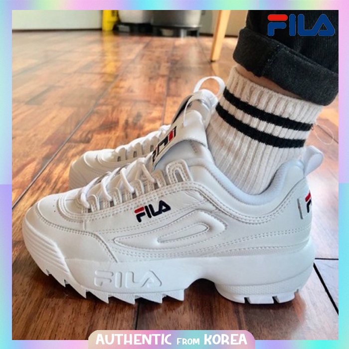 FILA FOR MEN WOMEN Disruptor 2 1998 UNI Sneakers SHOES WHITE Shopee Singapore