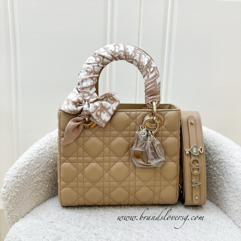 Brand new Dior Lady Dior ABCDior Small Bag in Biscuit Lambskin and LGHW Shopee Singapore