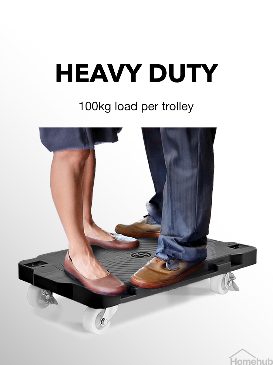 Homehub Flat Platform Trolley Turtle Flatbed With Wheels Roller Wheeled ...